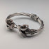 Vintage Sterling Silver Ram's Head Hinged Bangle Bracelet 42g